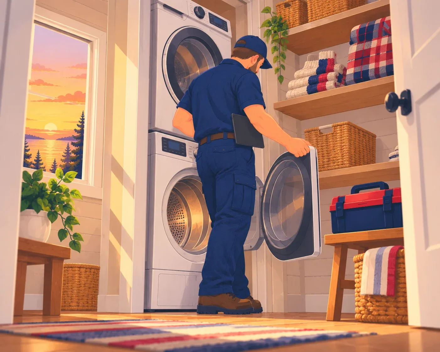 Clothes dryer repair in a Tay, Ontario laundry room