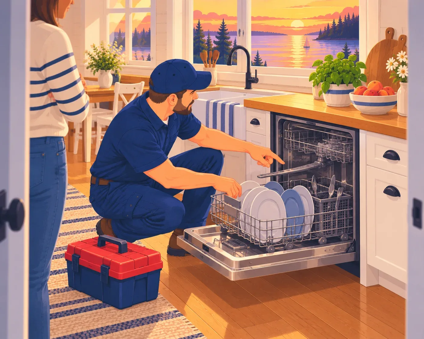 Dishwasher repair in a Tay, Ontario kitchen
